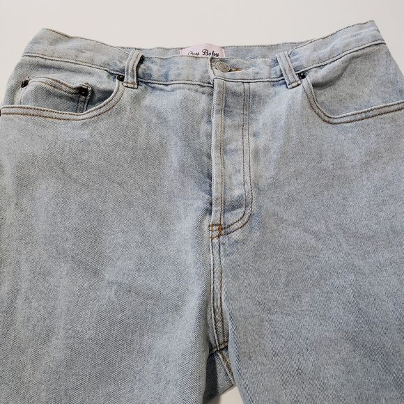 Cry Baby Women's Light Wash Button Fly Straight Leg Jeans, Size 29-P, Size 8 - Picture 6 of 12